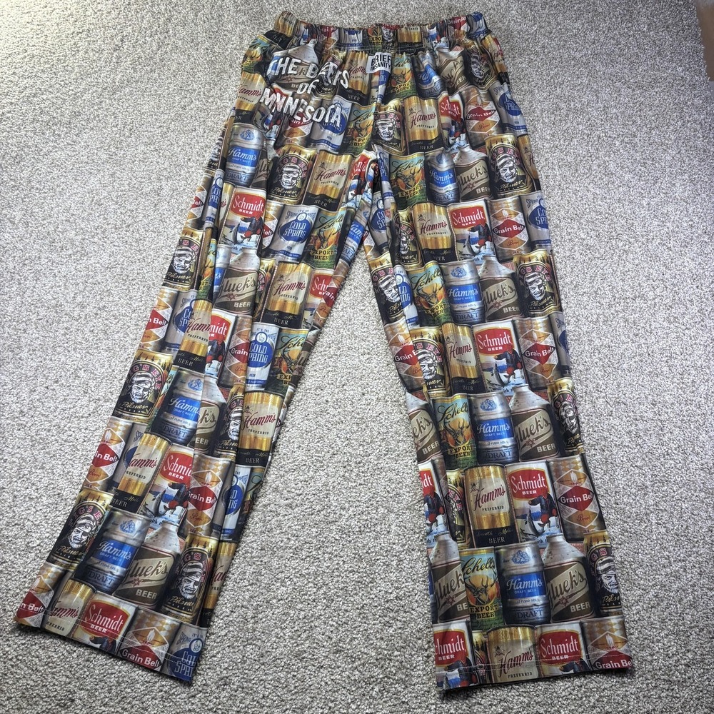 Brief Insanity Lounge Pants Mens Large Beers Of Minnesota Beer Graphic Print